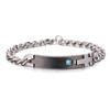 Valentines Day Gift Creative Trendy Titanium Steel Couple Bracelet for Woman, No Engraved Words Style (Black + Blue)