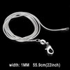 1MM Personality Fashion Silver Plated Snake Bone Chain(Silver length:22 inch)