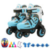 Adjustable Children Four-wheel Roller Skates Skating Shoes with Protective Clothing, Size : XS (Black)