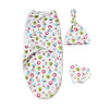 Spring  Summer Cotton Baby Infant Bags Towels Sleeping Bags Knitted Cloth Cap Set, Size:S (50x70 CM)(Red Elephant)