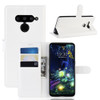 Litchi Texture Horizontal Flip Leather Case for LG V50 ThinQ 5G, with Wallet & Holder & Card Slots (White)