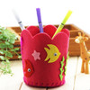 3 PCS Children Handmade Non-woven Fabric 3D Pen Container DIY Toy Baby Creative Toys(Round Rose)