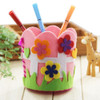 3 PCS Children Handmade Non-woven Fabric 3D Pen Container DIY Toy Baby Creative Toys(Round Pink)