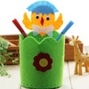 3 PCS Children Handmade Non-woven Fabric 3D Pen Container DIY Toy Baby Creative Toys(Animal Green)