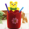 3 PCS Children Handmade Non-woven Fabric 3D Pen Container DIY Toy Baby Creative Toys(Animal Red)