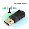 Rocketek RT-WL3AT 600 Mbps 802.11 n/a/g Dual-frequency 2.4G & 5.8G Wireless USB WiFi Adapter