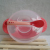3 PCS Children Tableware Baby Learning Dishes With Suction Cup Assist Food Bowl Temperature Sensing Spoon(Red 3 piece set)