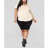 Plus Size Solid Color Casual Five-point Pants (Color:Black Size:XXL)