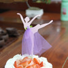 3 PCS Ballet Girl Skirt Cake Dessert Decoration Inserted Card Parties(Purple)