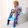 Foldable Kid Potty Training Toilet Seat With Ladder For U-shaped Or Oval Toilet(Blue)