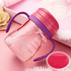 330ML Shock-resistant Baby Sippy Cups Kids Drinking Bottles Infant Children Learn Drinking Dual Handles Straw Juice Slid Feeding(Purple Rose)