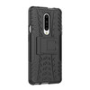 Tire Texture TPU+PC Shockproof Phone Case for OnePlus 7, with Holder (Black)