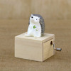 Mini Cute Animal Wooden Hand-cranked Music Box, Music:City in the Sky(Little Hedgehog)