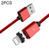 2 PCS ESSAGER Smartphone Fast Charging and Data Transmission Magnetic Cable, Color:Red iOS Cable(1m)