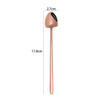 2 PCS Stainless Steel Spoon Creative Coffee Spoon Bar Ice Spoon Gold Plated Long Stirring Spoon, Style:Pointed Spoon, Color:Rose Gold