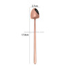 2 PCS Stainless Steel Spoon Creative Coffee Spoon Bar Ice Spoon Gold Plated Long Stirring Spoon, Style:Pointed Spoon, Color:Rose Gold