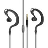 Kimmar R02 Fashionable Waterproof IPX5 10mm Speaker Ergonomic Wired Earhook Earphone(Black)