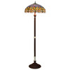 YWXLight Stained Glass Lampshade Living Room Dining Room Bar Decoration Floor Lamp (UK Plug)