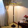 YWXLight Stained Glass Lampshade Living Room Dining Room Bar Decoration Floor Lamp (UK Plug)