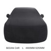 Anti-Dust Anti-UV Heat-insulating Elastic Force Cotton Car Cover for Sedan Car, Size: L, 4.9m~5.25m (Black)