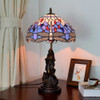 YWXLight Mediterranean Stained Glass Lampshade Table Lamp Restaurant Bedroom Bedside Lighting Counter Lamp (US Plug)