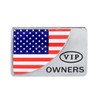Universal Car USA Flag Rectangle Shape VIP Metal Decorative Sticker (Silver)