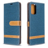 For Galaxy S20 Ultra Color Matching Denim Texture Horizontal Flip PU Leather Case with Holder & Card Slots & Wallet & Lanyard(Dark Blue)