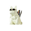 Retro Dog Shape Resin Home Living Room Study Student Pen Holder Desktop Decoration(White)