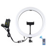 PULUZ 12 inch RGB Dimmable LED Ring Vlogging Selfie Photography Video Lights with Cold Shoe Tripod Ball Head & Phone Clamp(AU Plug)
