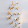 3D Wallpaper Home Decoration Hollow Butterfly Fridge Wall Stickers(Hollow Butterfly A type Gold)