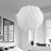 YWXLight 40cm Modern Pendant Light Romantic Ball Shape PVC Feather Hanging Lamp E27/E26 220V For Bedroom Dinning Living Room (Cold White)