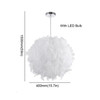 YWXLight 40cm Modern Pendant Light Romantic Ball Shape PVC Feather Hanging Lamp E27/E26 220V For Bedroom Dinning Living Room (Cold White)