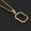 Hip Hop Mini Rhinestone Colorful Pendant Twist Necklace for Men(Gold and Black)