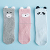 3 Pairs Cartoon Lovely Autumn Winter Cotton Baby Socks, Size:XS(Gray Bear)