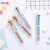 20 PCS Creative Stationery Simple Cute Six Colors Ball Pen Push Action Pen School Office Supplies, Random Color Delivery