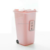 Cute Girly Heart Pink Trash Can Pen Holder Student Desktop Storage Bucket(Female Sicko)