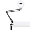 PULUZ 7.9 inch 20cm Ring Curved Light + Desktop Arm Stand USB 3 Modes Dimmable Dual Color Temperature LED Vlogging Selfie Photography Video Lights with Phone Clamp(Black)