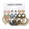 6 Sets Creative Flower Leaves Earrings Set