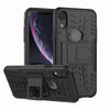 Tire Texture TPU+PC Shockproof Case for iPhone XR, with Holder (Black)