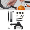 Manual Mini Portable Bicycle Aluminum Alloy Pump+ Glue-free Tire Patch + Fish-shaped Tire Lever (Silver)