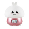 DIY Recordable Alarm Night Light Cute Thing Remote Control Color Changing Silicone Mood Alarm Clock(Pink)