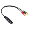 30cm Metal Head 3 Pin XLR CANNON Female to 2 RCA Male Audio Connector Adapter Cable for Microphone / Audio Equipment