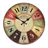 2 PCS Vintage Wooden MDF Hanging Clock Mute Quartz Clock Living Room Wall Clock(86)