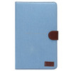 Denim Texture Horizontal Flip Solid Color Leather Case with Wallet & Card Slots & Holder for Galaxy Tab E 9.6 / T560(Blue)