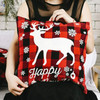3 PCS Christmas Ornaments Linen Plaid Pillowcase Christmas Elk Pillowcase, Without Pillow Core(Elk)