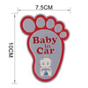 Baby in Car Happy Feet Shape Adoreable Style Car Free Sticker(Red)