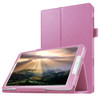 Litchi Texture Horizontal Flip Solid Color Leather Case with Holder for Galaxy Tab E 8.0 / T377V(Pink)