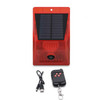 129dB Solar Alarm Light Human Body Induction Remote Control Alarm Farm Anti-theft Drive Object Sound and Light Alarm Light, Style:N911C English