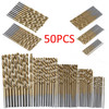 50 PCS/Set Titanium Coated Drill Bits High Speed Steel Drill Bit Set Power Drilling Tools