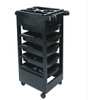 Five-floors Adjustable Height Hair Salon Instrument Storage Cart Beauty Trolley(Black)